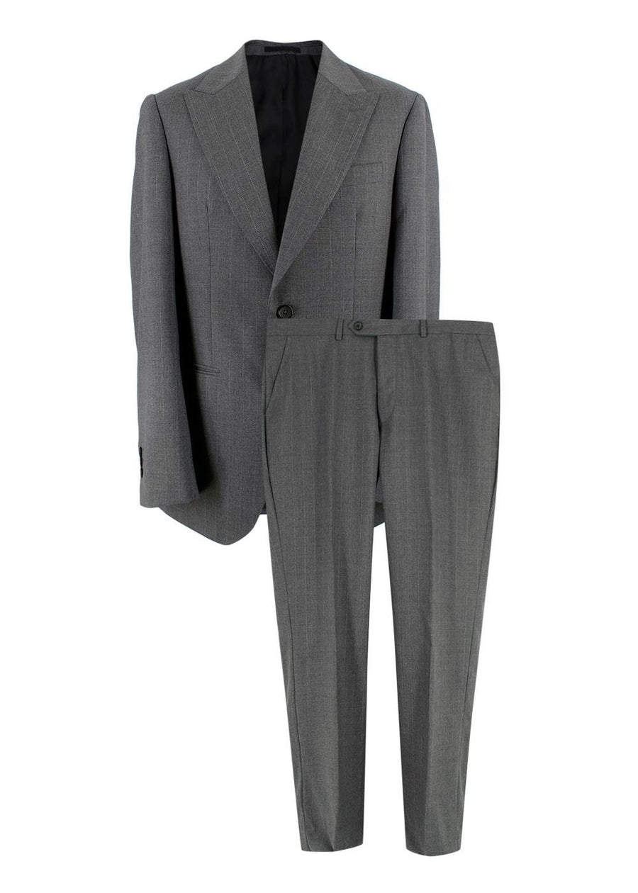 Ejjeh Bespoke Tailored Grey Striped Single-breasted Suit