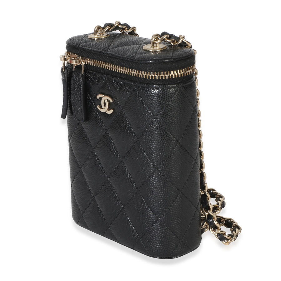 Chanel Quilted Small Caviar Vertical Coco Beauty Vanity Case