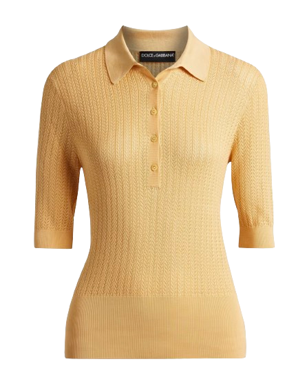Dolce & Gabbana Yellow Crocheted silk top
