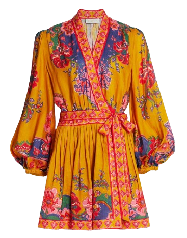 Zimmermann Orange Lovestruck Mini Dress