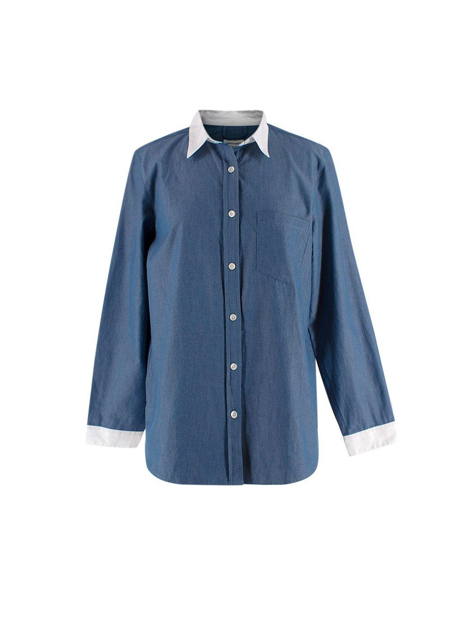 Navy White Collar Shirt