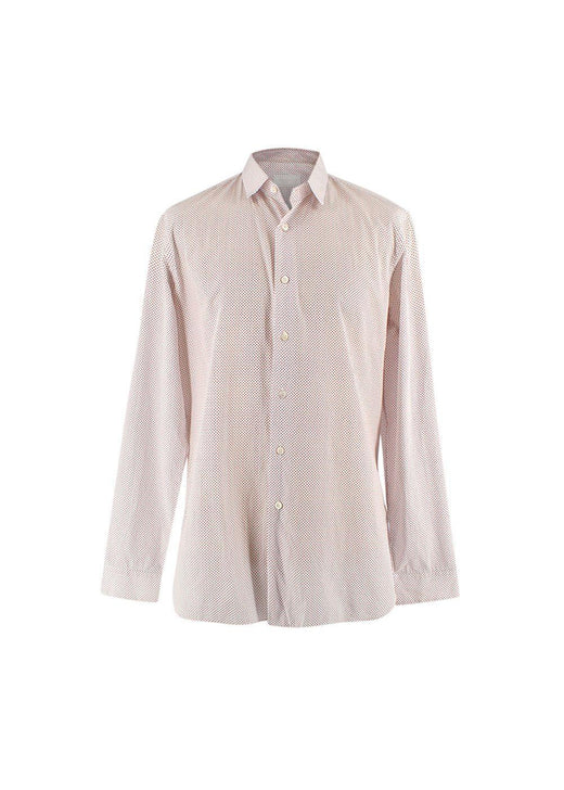 Red & Blue Square Print Button Down Shirt