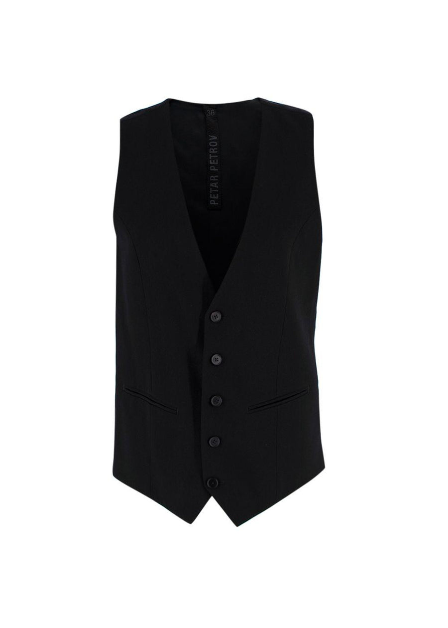 Petar Petrov Black Wyck Wool-Blend Waistcoat