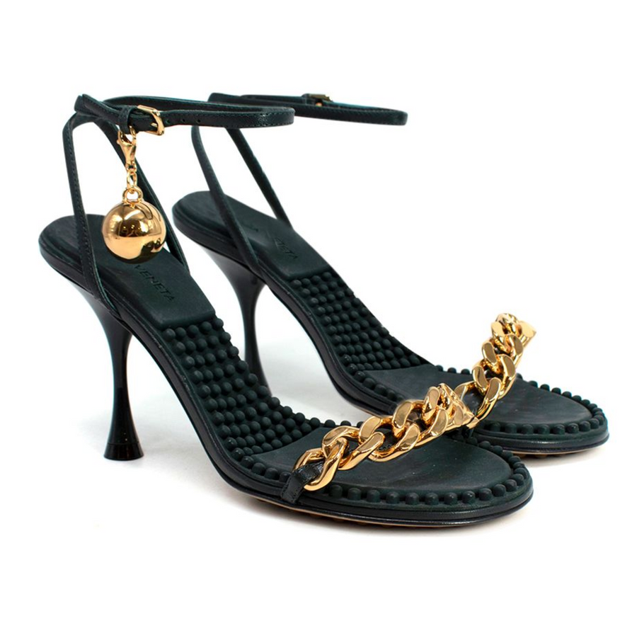 Inkwell Dot Embellished Leather Sandals