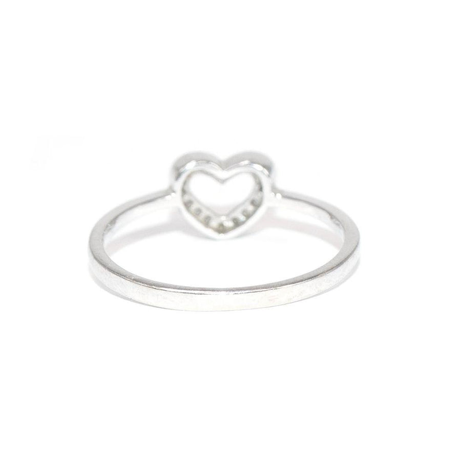 Bespoke White Gold/Diamond Heart Ring Size 47