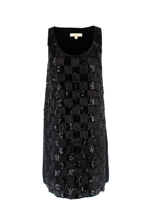 Erin Fetherston Black Beaded Flapper Dress