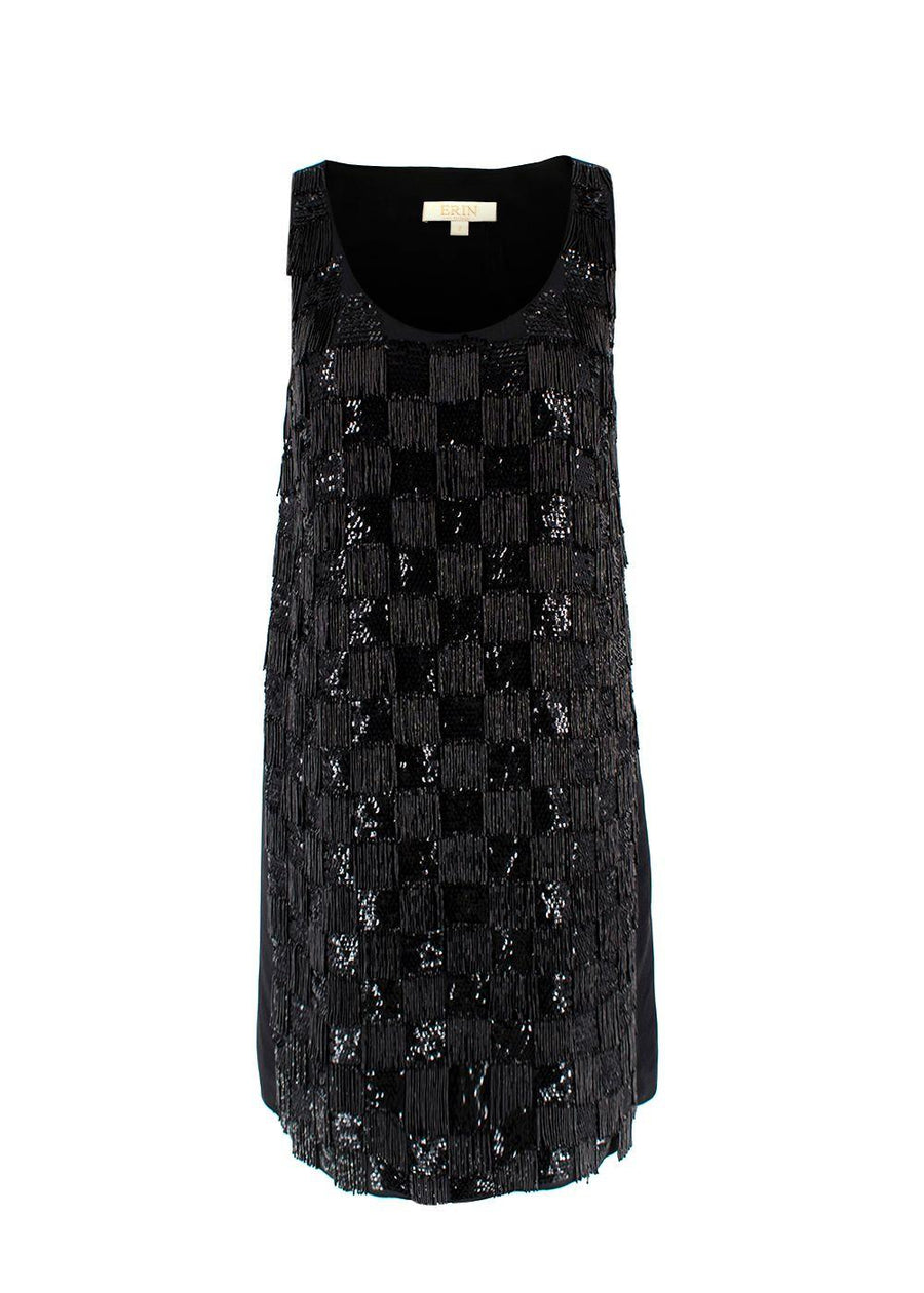 Erin Fetherston Black Beaded Flapper Dress