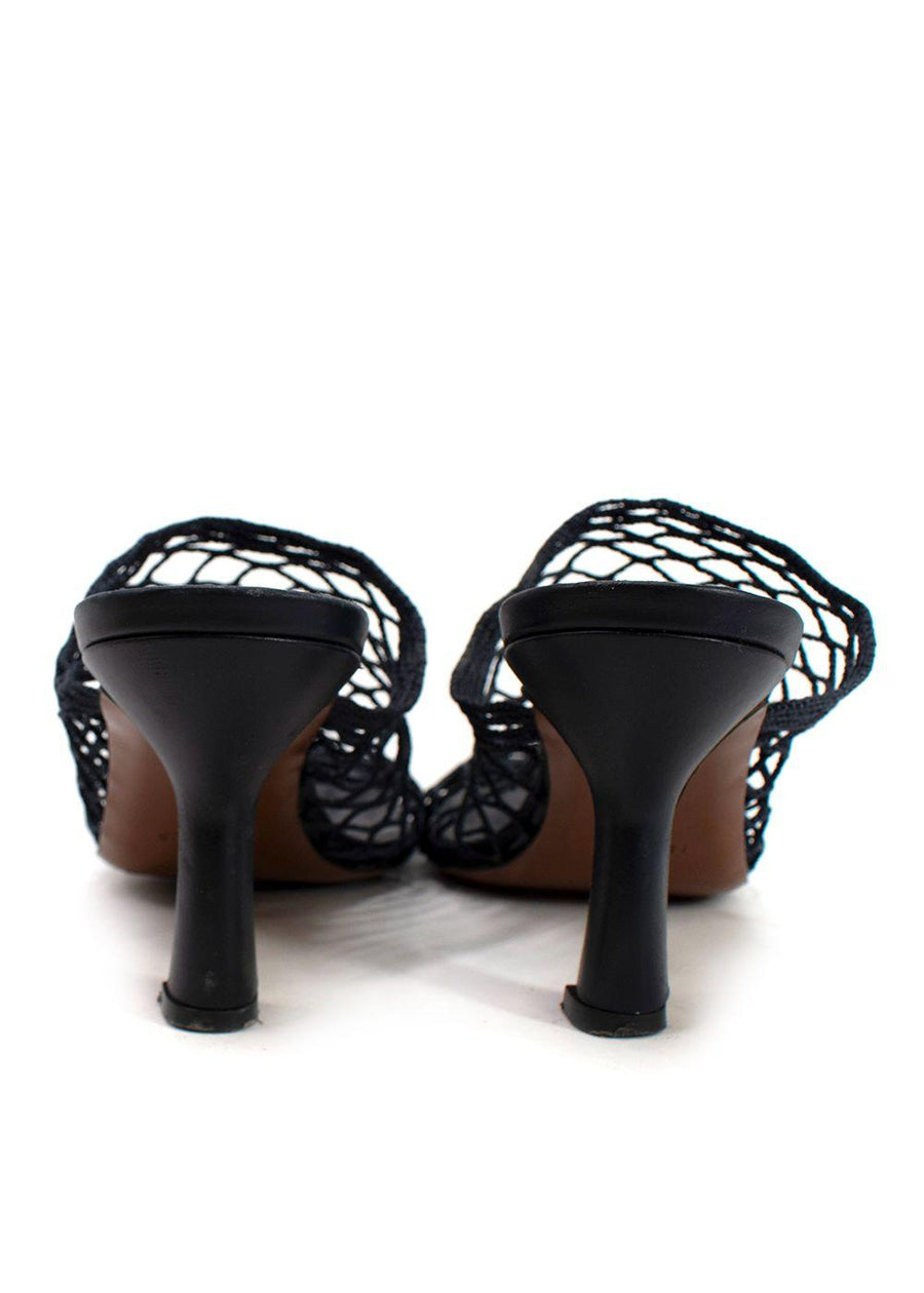Neous Navy Bophy Fishnet Mules