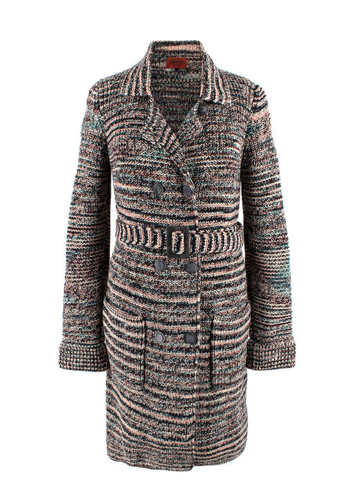 Missoni Multicoloured Longline Belted Wool Cardigan