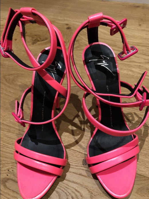 Giuseppe Zanotti Pink Leather Double Strap Sandals