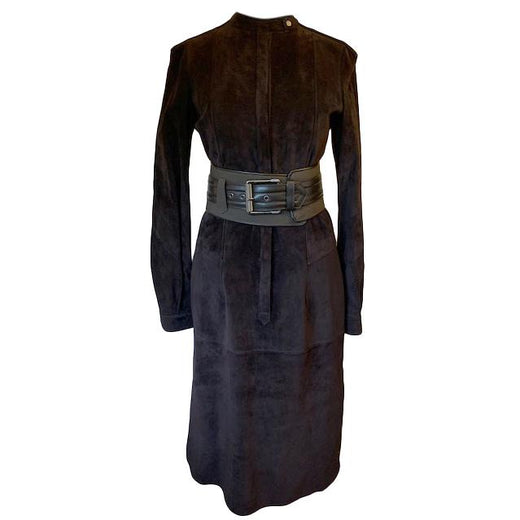 Belstaff Black Suede Belted Dress