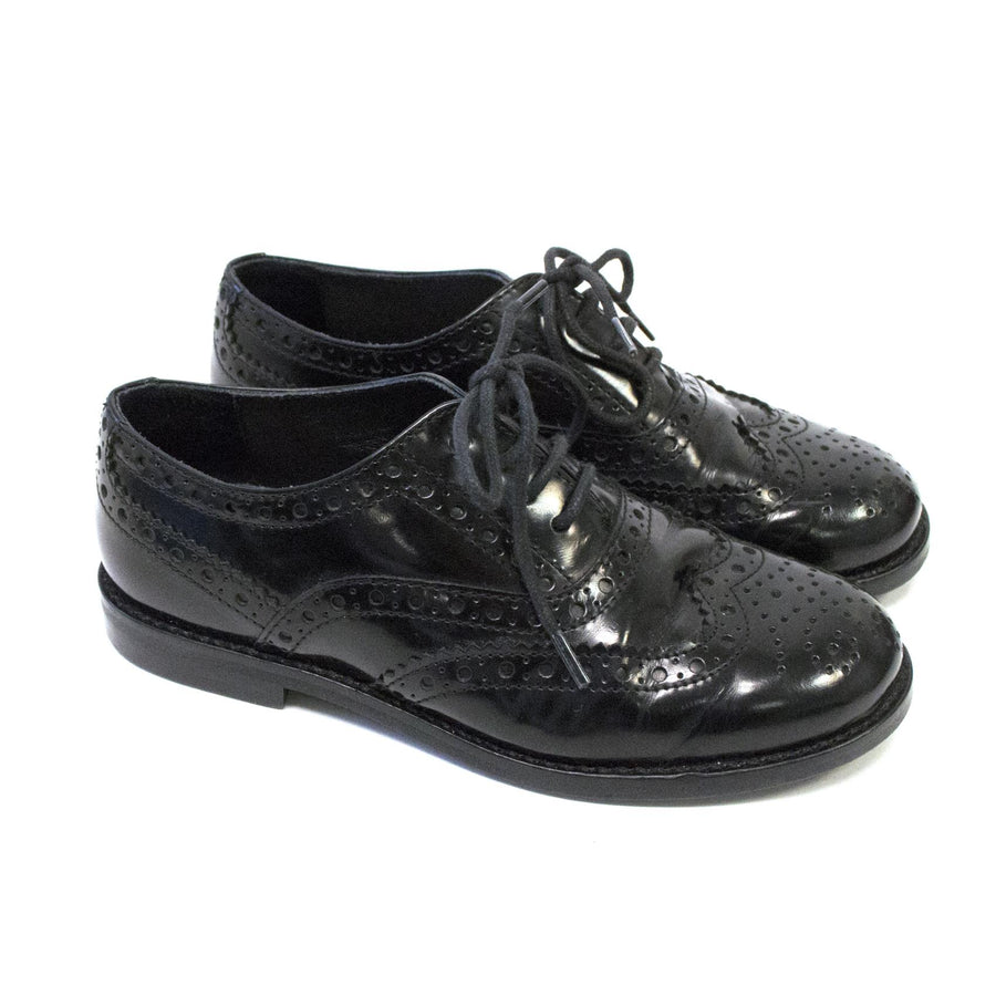 Dolce & Gabbana Girls Black Lace Up Brogues