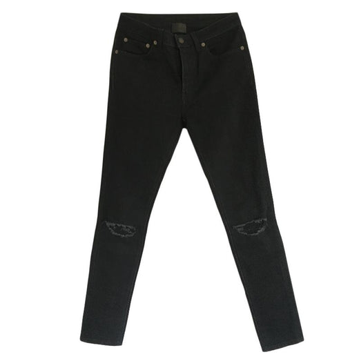 Saint Laurent D05 Black Distressed Skinny Jeans