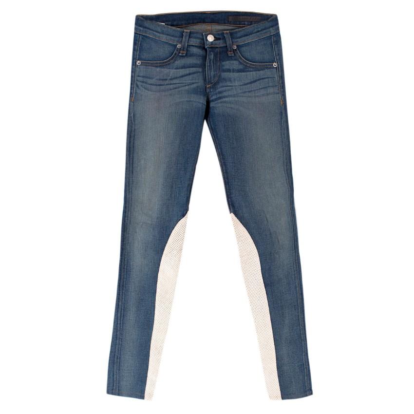 Rag and Bone Blue Skinny Jeans with White Stripe