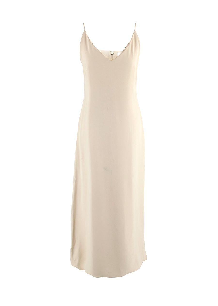 Cream Chiffon Sleeveless Dress