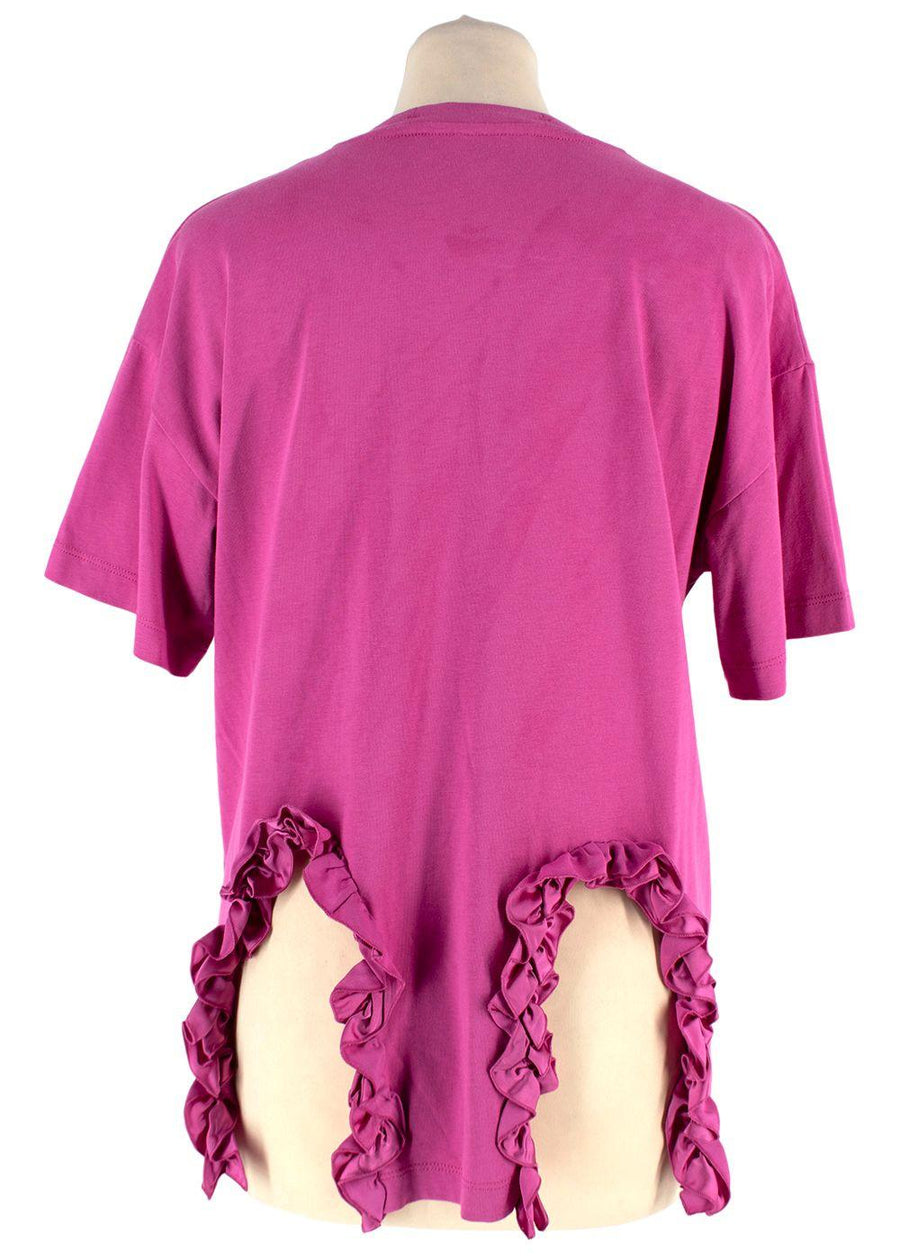 Christopher Kane Pink Ruffle Trim T-Shirt