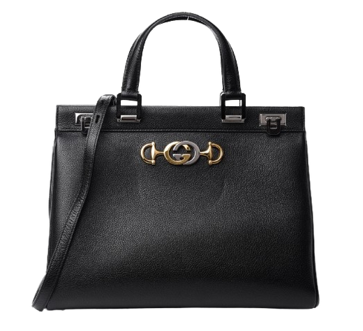 Gucci Black Leather Zumi Top Handle Tote