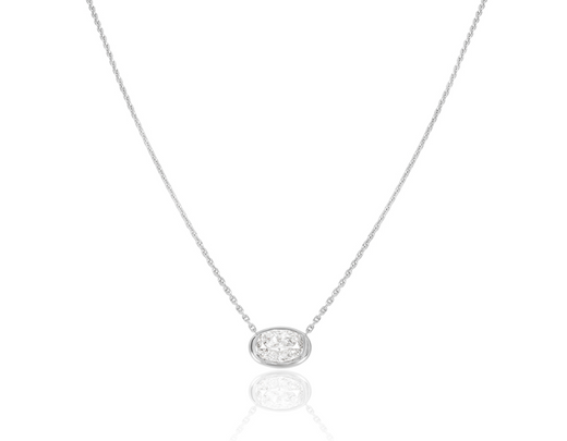 Platinum Oval Cut Diamond Pendant 3.00ct D/VS1