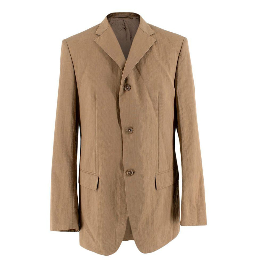 Jil Sander Brown Textured Single Breasted Blazer