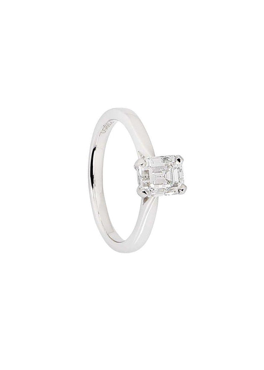Bespoke Platinum Emerald Cut Diamond Ring