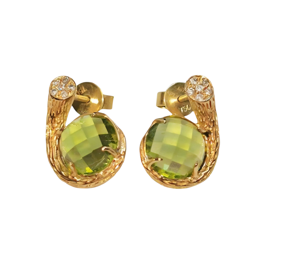 Fei Liu Peridot And Diamond Earrings