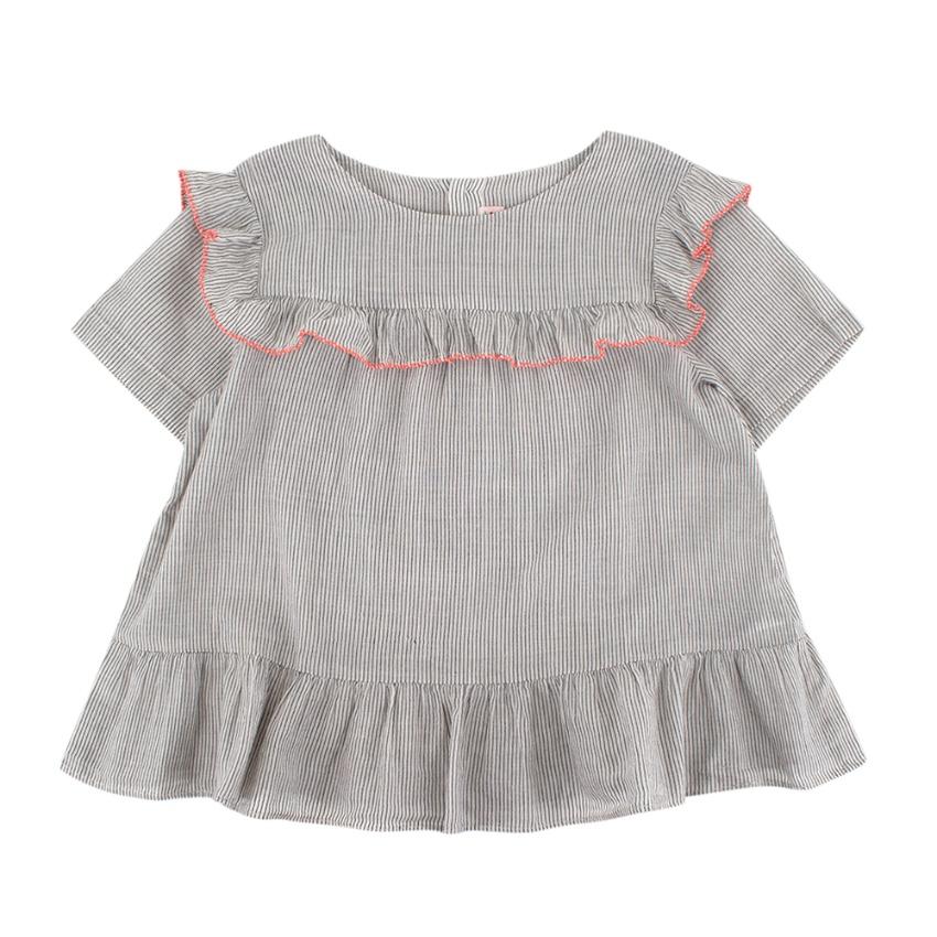 Bonpoint White & Black Striped Top