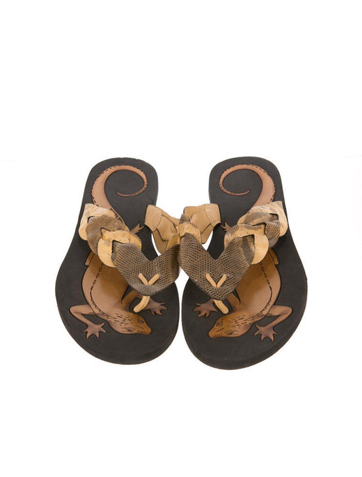 Karung Snakeskin Thong Sandals