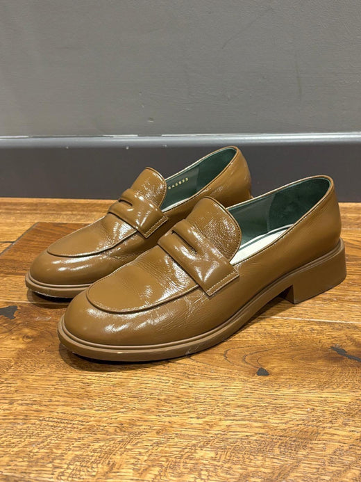 Chanel Brown Patent Loafers