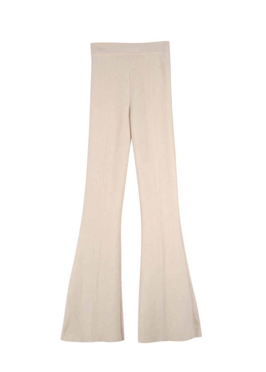 Galvan Cream Maia Cashmere Flared Trousers