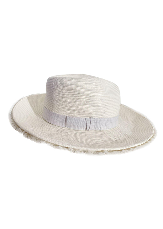 Cream Fine Straw Fedora Hat