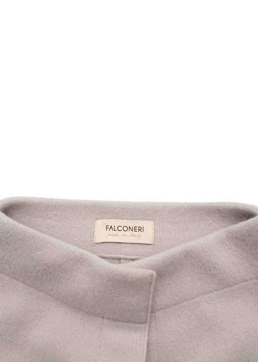 Falconeri Beige Wool Blend Jacket with Racoon Fur Pockets