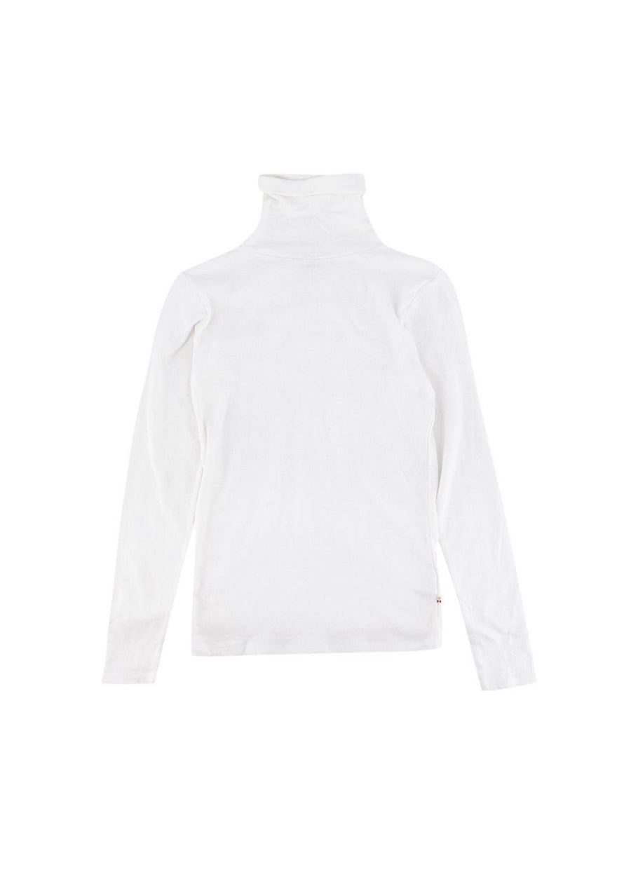 White Cotton Turtle Neck Jumper