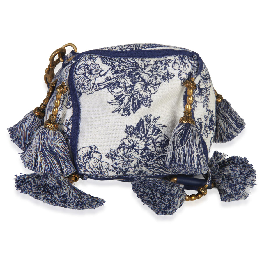Christian Dior Toile de Jouy Embroidery D-Bubble Bucket Bag