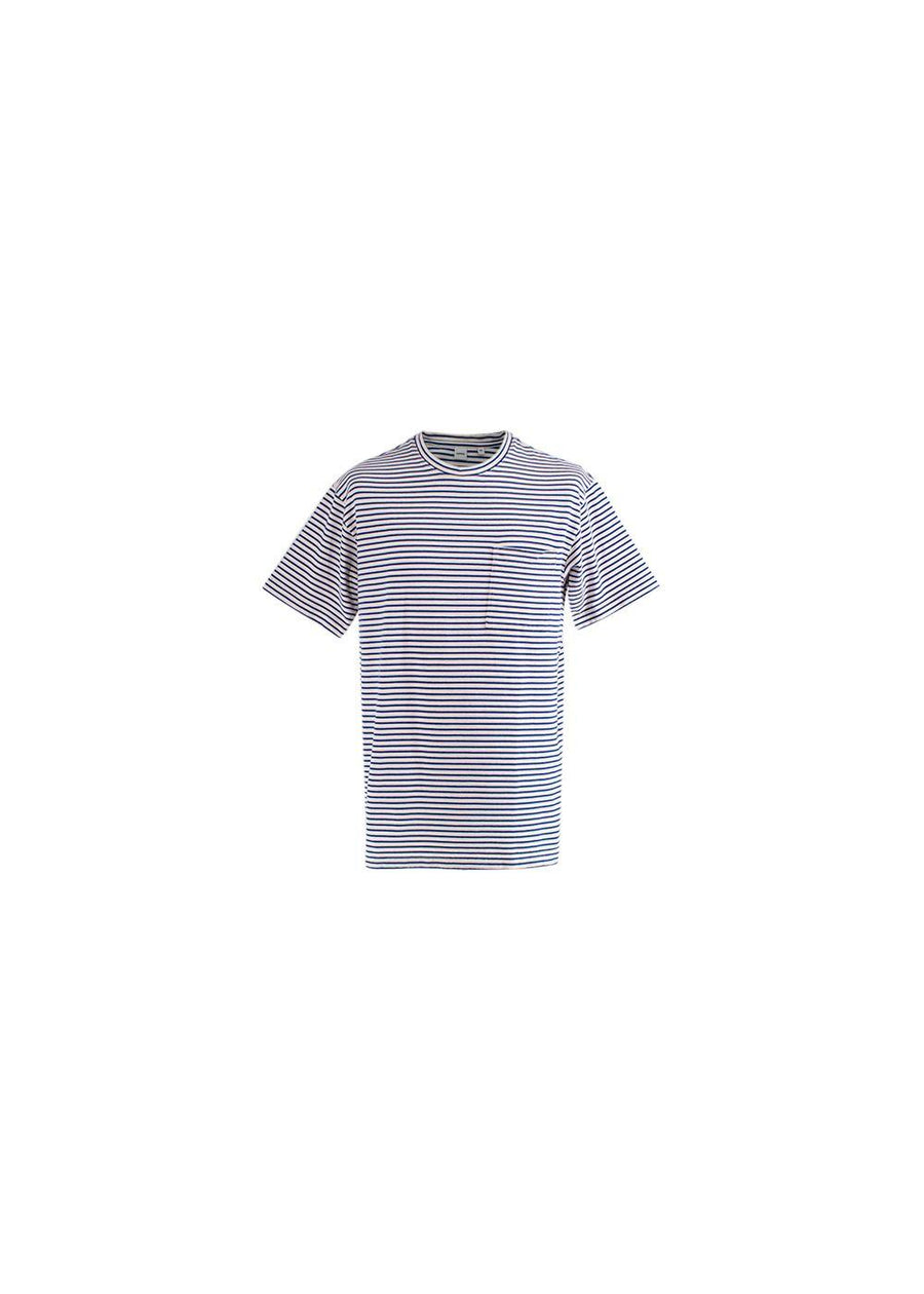 Blue/Beige Cotton Jersey T-Shirt