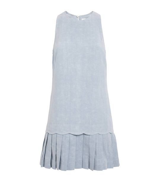 Claudie Pierlot Denim Pleated Mini Dress