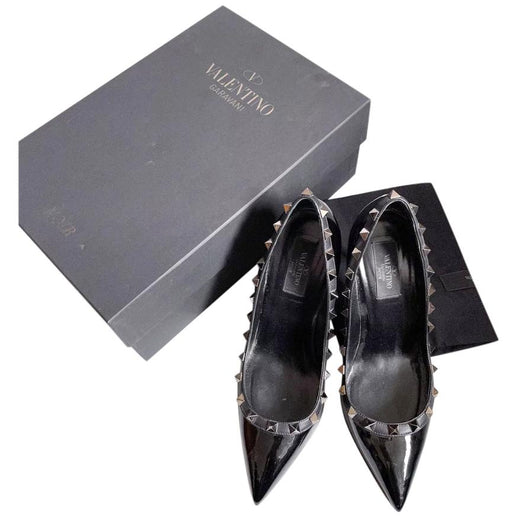 Valentino Rockstud Noir Patent Pumps