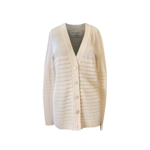 Sonia Rykiel Ivory Open-Weave Longline Cardigan