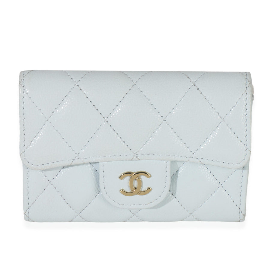 Chanel Quilted Caviar Flap Card Holder