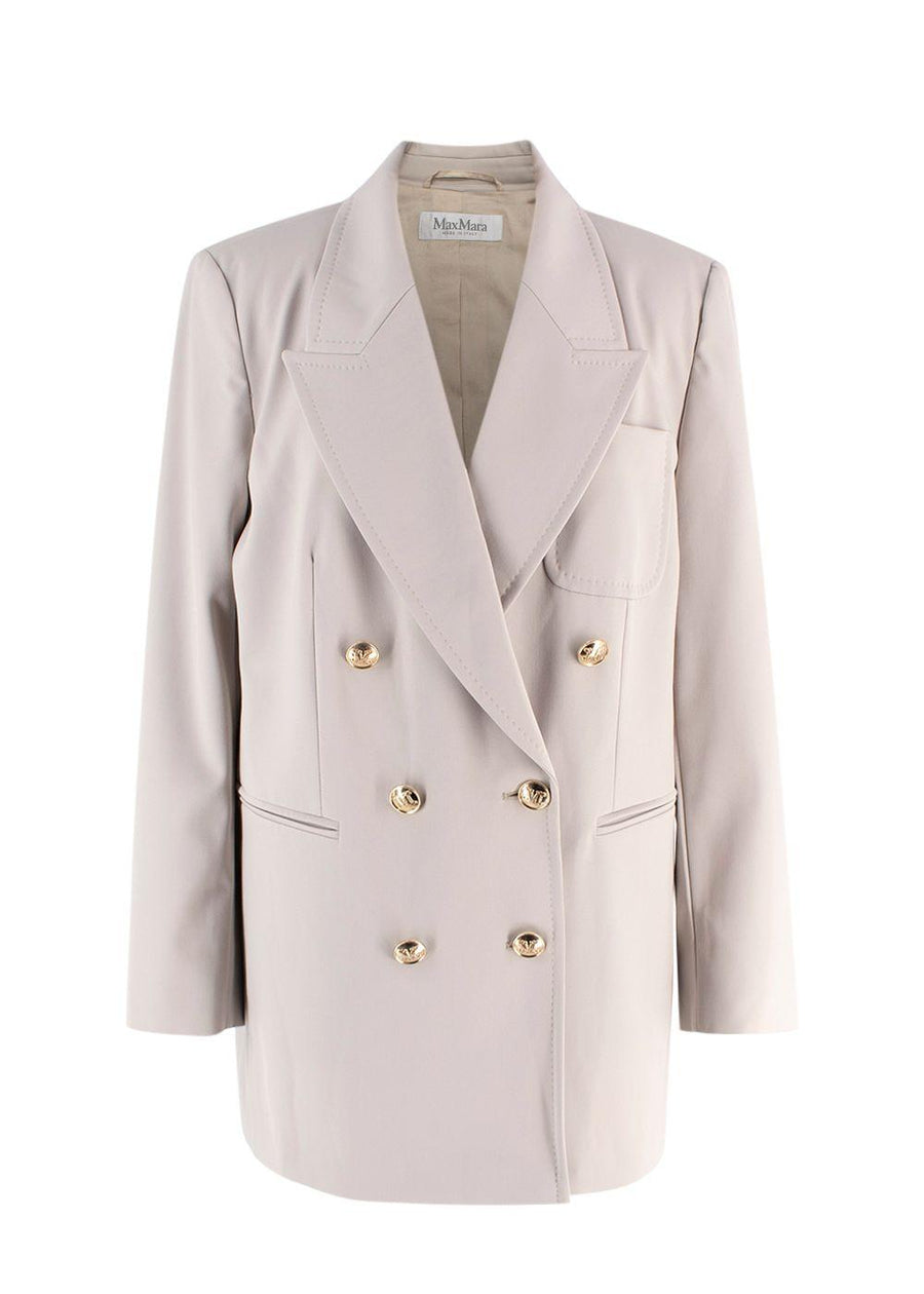 MaxMara Stone 'Reale' Double-Breasted Blazer