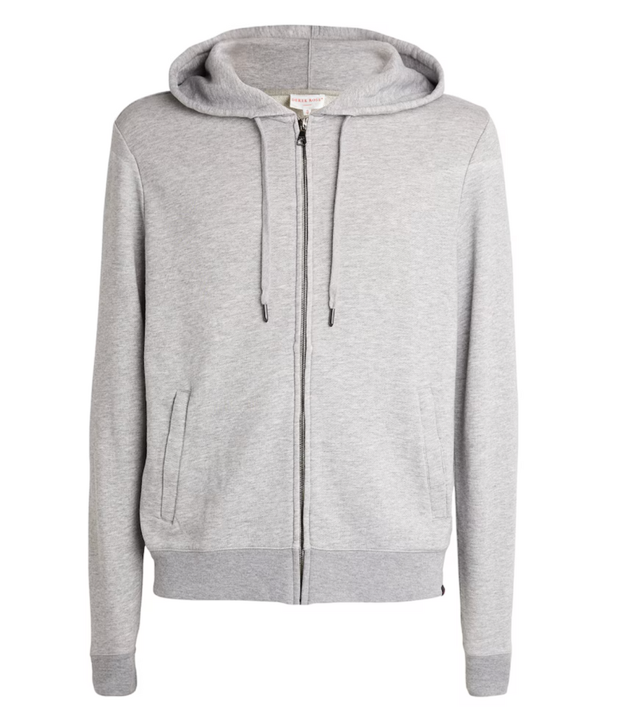 Derek Rose Grey Quinn Zip-Up Hoodie