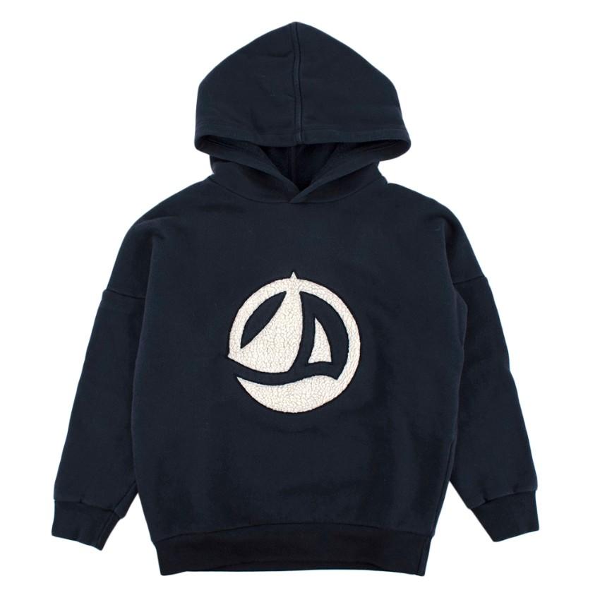 Petit Bateau Navy Boat Logo Hooded Sweatshirt