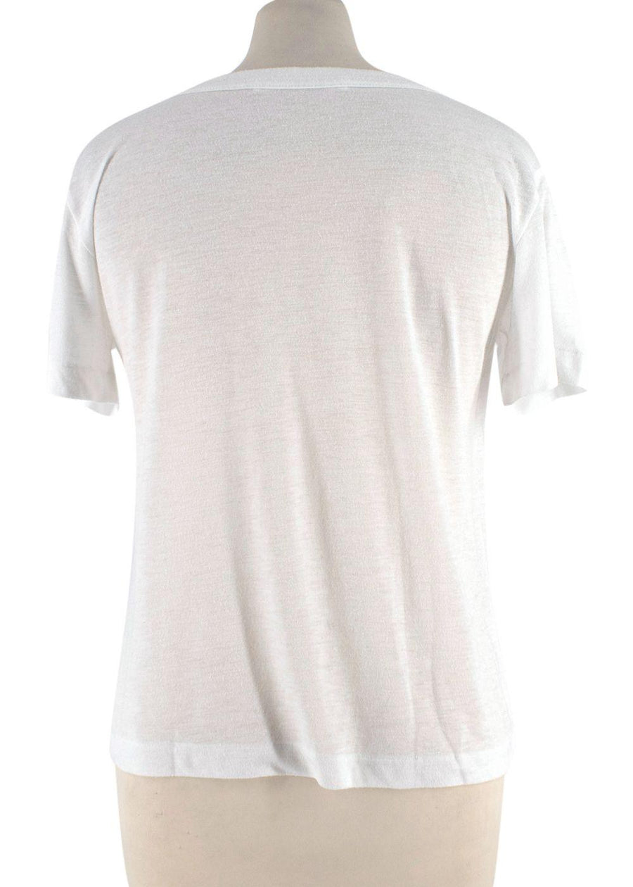 Sacai Luck Lace Trim White T-Shirt