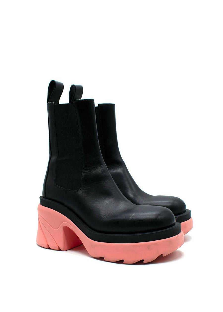 Bottega Veneta Pink and Black Flash Platform Boot