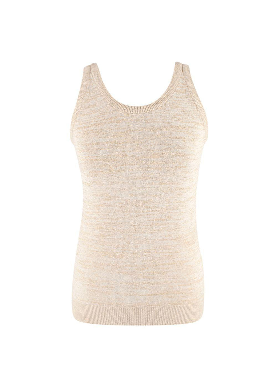 Dolce & Gabbana Golden Beige Cotton-blend Top