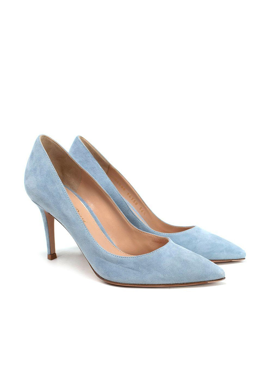Gianvito Rossi Light Blue Gianvito Suede Pumps