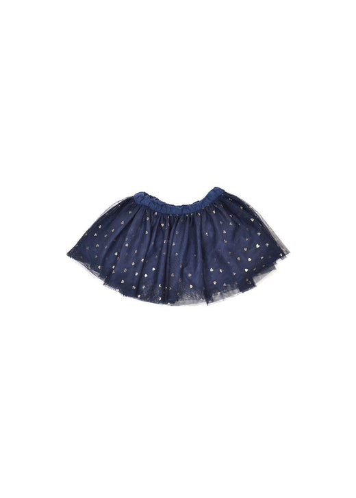 Navy & gold polka-dot tulle skirt