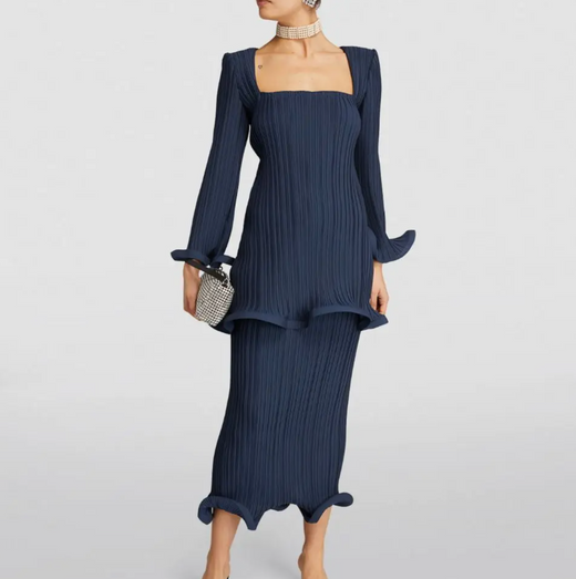 Rowen Rose Georgette Pleated Mini Dress