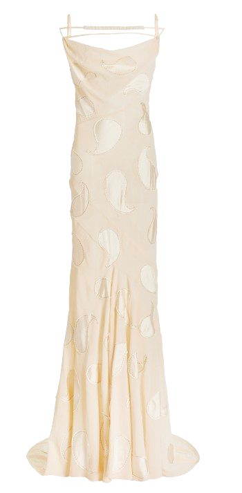 Ivory Cotton Draggiu Maxi Dress/Gown