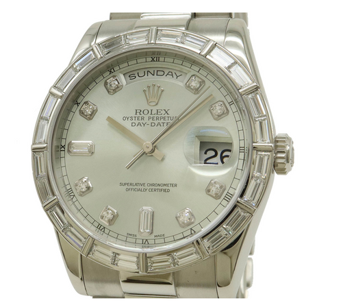 Rolex Day-Date Silver Watch 36mm