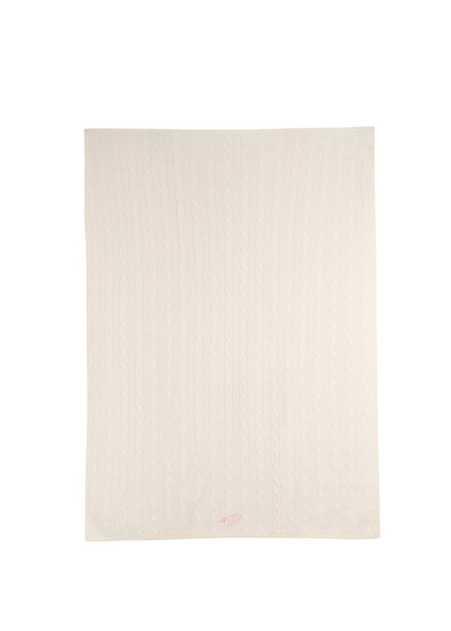 Ralph Lauren Cream Argyle Knit Baby Blanket